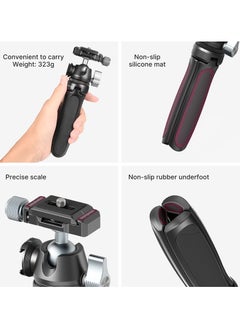 Ulanzi ULANZI MT-47 Camera Tripod Aluminum Alloy Mini Travel Phone Tripod Stand Compact Desktop Tripod for DSLR, 360° Ball Head with 1/4 inch Arca Quick Release Plate Cold Shoe Portable Vlog Selfie Stick  - Image 5