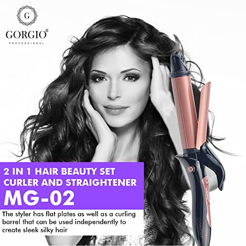 Gorgio Professional 2-in-1 Hair Styler – Straightener and Curling Tong Combo Tool for Quick Hairstyling, Smooth Finish and Versatile Everyday Hair Looks - Image 4