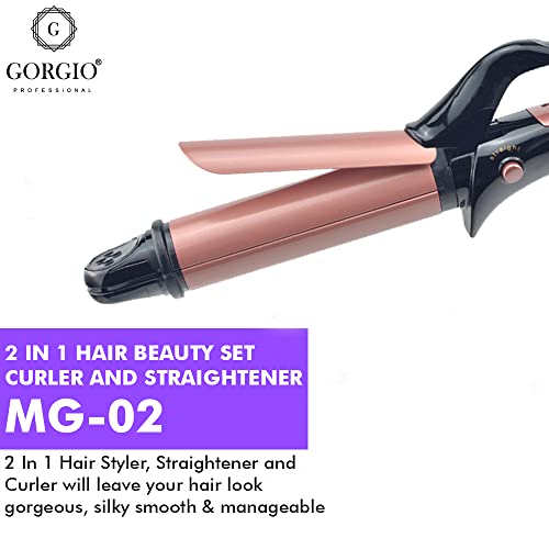 Gorgio Professional 2-in-1 Hair Styler – Straightener and Curling Tong Combo Tool for Quick Hairstyling, Smooth Finish and Versatile Everyday Hair Looks - Image 3