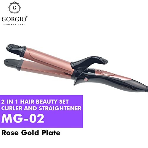 Gorgio Professional 2-in-1 Hair Styler – Straightener and Curling Tong Combo Tool for Quick Hairstyling, Smooth Finish and Versatile Everyday Hair Looks - Image 2