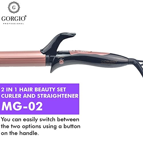 Gorgio Professional 2-in-1 Hair Styler – Straightener and Curling Tong Combo Tool for Quick Hairstyling, Smooth Finish and Versatile Everyday Hair Looks - Image 5