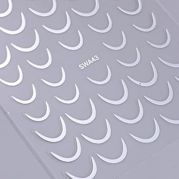 fashion mania French Tip Nail Art Stickers, Gold & Silver, 4PCS, 3D Stripe Lines Curve Swirl, Self-Adhesive Nail Decals, DIY Nail Art Decorations - Image 5