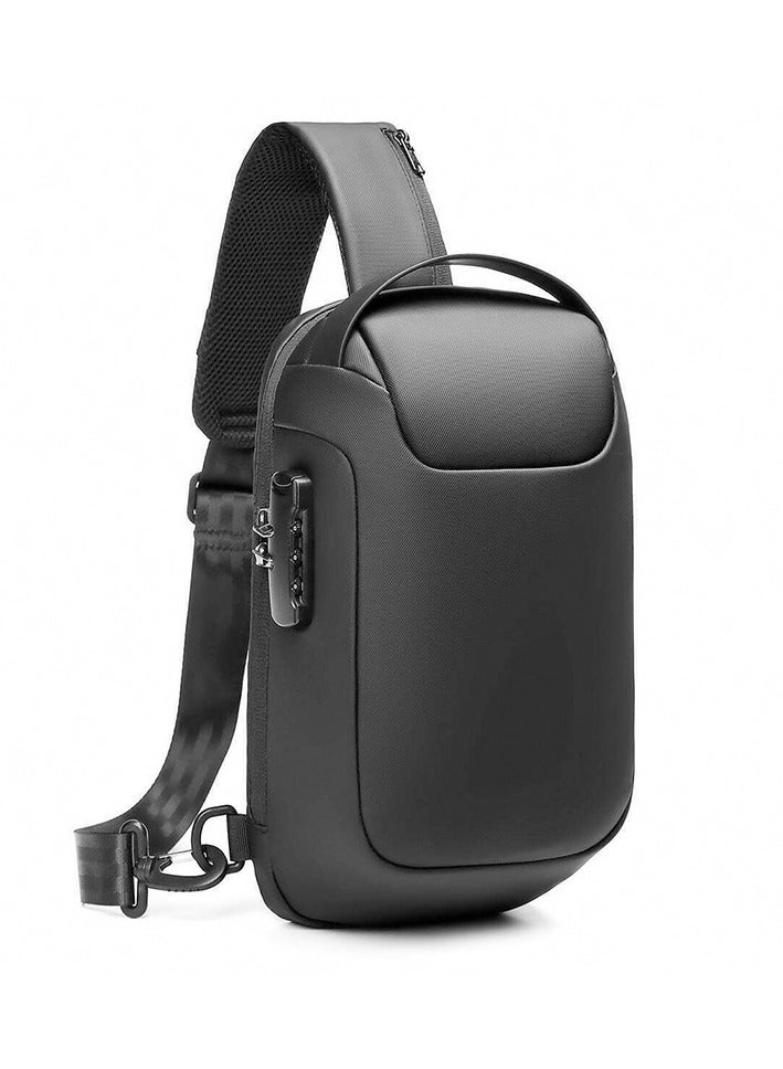 REBENUO A completely anti-theft men's bag for storing important personal papers, equipped with a USB port, black color, model No. AP-37 - Image 2