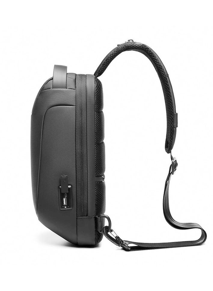 REBENUO A completely anti-theft men's bag for storing important personal papers, equipped with a USB port, black color, model No. AP-37 - Image 3