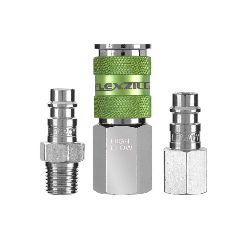 Flexzilla مجموعة موصلات ومقابس فليكسزيلا برو عالية التدفق، 1/4" NPT، 3 قطع - A53452FZ - Image 1