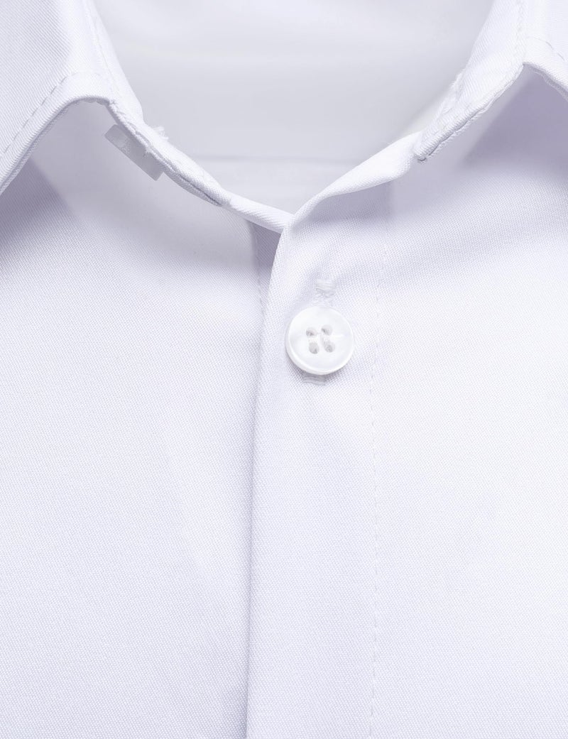 AOTIK Boys Stretch Wrinkle Free Dress Shirts Button Down Shirt Long Sleeve Formal School Uniform Shirts 14 White - Image 3