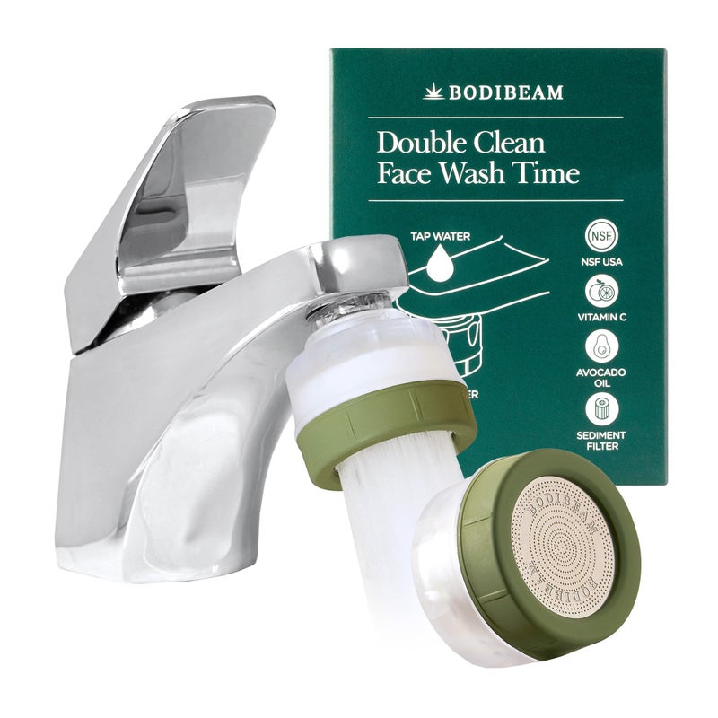 Bodibeam Bathroom Sink Faucet Water Filter Filtration with Vitamin C Gel Removes Chlorine Heavy Metals NSF Certified Hard Water Softener for Sensitive Skin Care Made in Korea Olive Green - Image 2