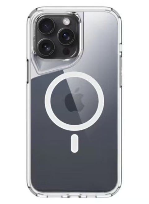 جراب موبايل ايفون 12 برو ماكس (iPhone 12 Pro Max) مضاد للصدمات, غطاء حماية مغناطيسي مضاد للخدش يدعم الشحن اللاسلكي ماج سيف MageSafe, مصنوع من البولي يورثين الحراري عالي الجودة - شفاف