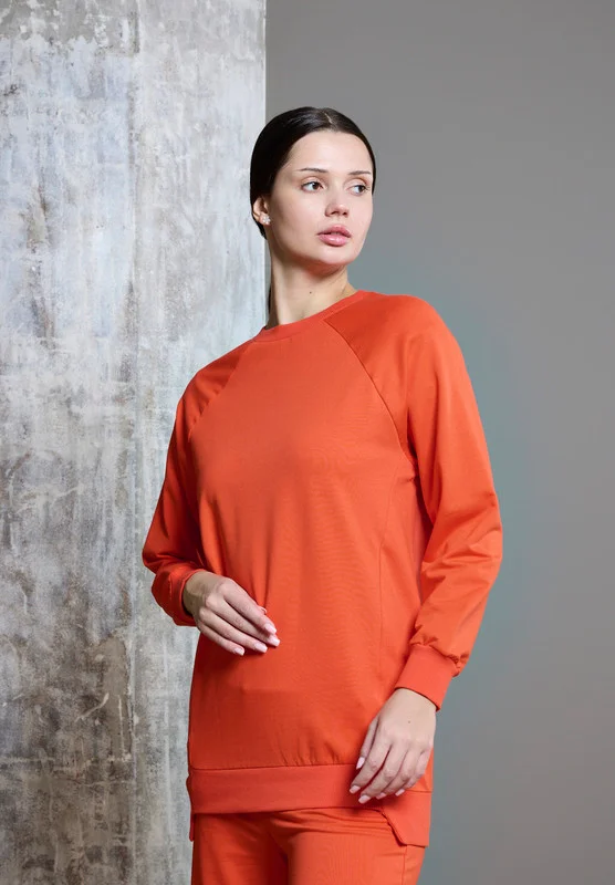 ذوق Raglan Sleeve High Low Hem Sweatshirt