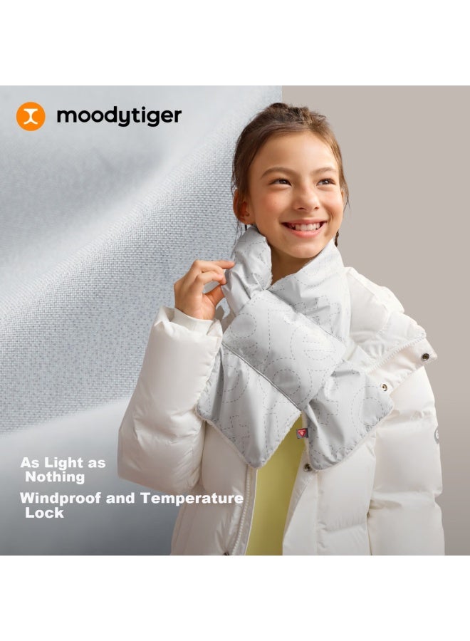 Moodytiger Kids Scarf Lightweight Warm Water-repellent P-cotton Windproof Cold-resistant Solid Color Simple Uni Children's Neck Warmer Winter New Arrival - Image 1