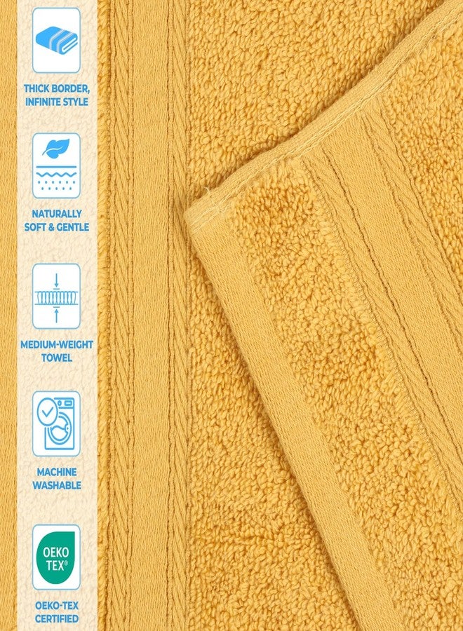 Superior Belmont Zero Twist Cotton Medium Weight Towels, for Guest Bath, Bathroom, Shower, Spa, Plush, Quick Dry, Ultra-Soft Towels, Bath Essentials, Thick Border, 3 Piece Assorted Towel Set, Gold - Image 5