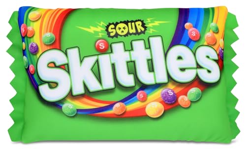 iscream Sour Skittles Package Photoreal Print 12" x 7" Microbead Mini Accent Pillow - Image 1
