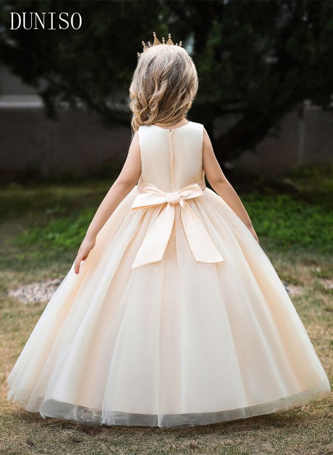 DUNISO Girls Dress Kids Evening Dress Sleeveless Lace Party Dresses with Tutu Skirt Toddler Princess Birthday Party Wedding Dresses Flower Girls Dress - Image 2