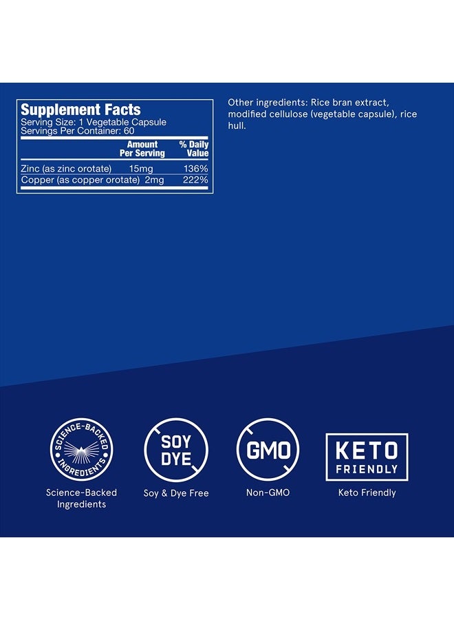 Bulletproof Zinc with Copper Capsules, 60 Count, Minerals and Antioxidant Supplement for Immunity and Mood - Image 2