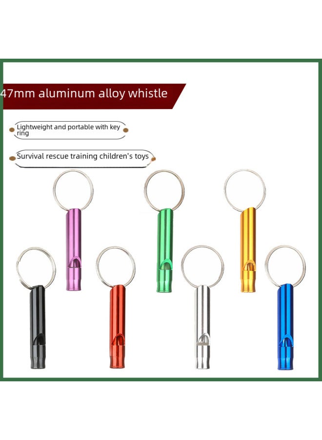 Generic Outdoor Survival Whistle High-pitched Multifunctional Training Tool Keychain Lifesaving Edc Equipment-Color:Black - Image 1