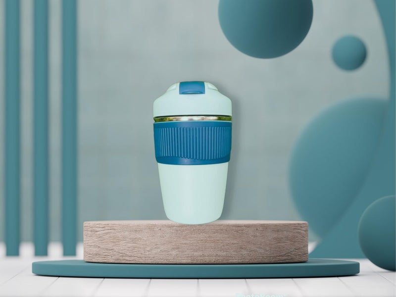 daiDokoro Double Wall Insulated Leak Proof Travel Coffee Tumbler with Inbuilt for Hot/Cold Drinks - (350 ML, Mint Blue) - Image 5
