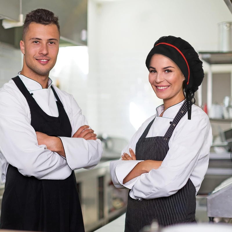 Luckam 2Pcs Chef Hat, Unisex Chef Hats Adjustable Kitchen Cooking Caps with Breathable Mesh Top, Reusable Restaurant Beanie for Kitchen Cooking Service and Other Work - Image 5