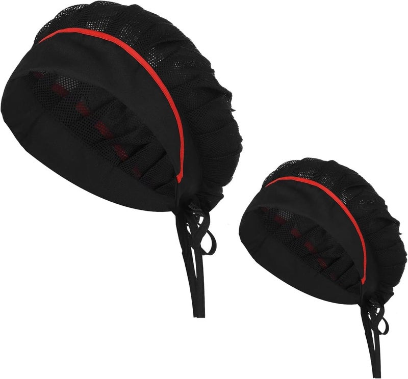 Luckam 2Pcs Chef Hat, Unisex Chef Hats Adjustable Kitchen Cooking Caps with Breathable Mesh Top, Reusable Restaurant Beanie for Kitchen Cooking Service and Other Work - Image 1