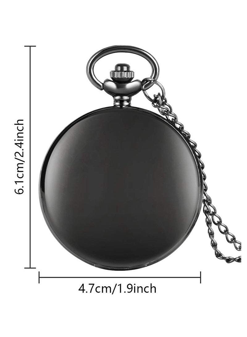 Excefore Retro Pocket Watch Classic Smooth Vintage Quartz Pocket Watch Set of 2 Classic Pocket Watch - Image 5