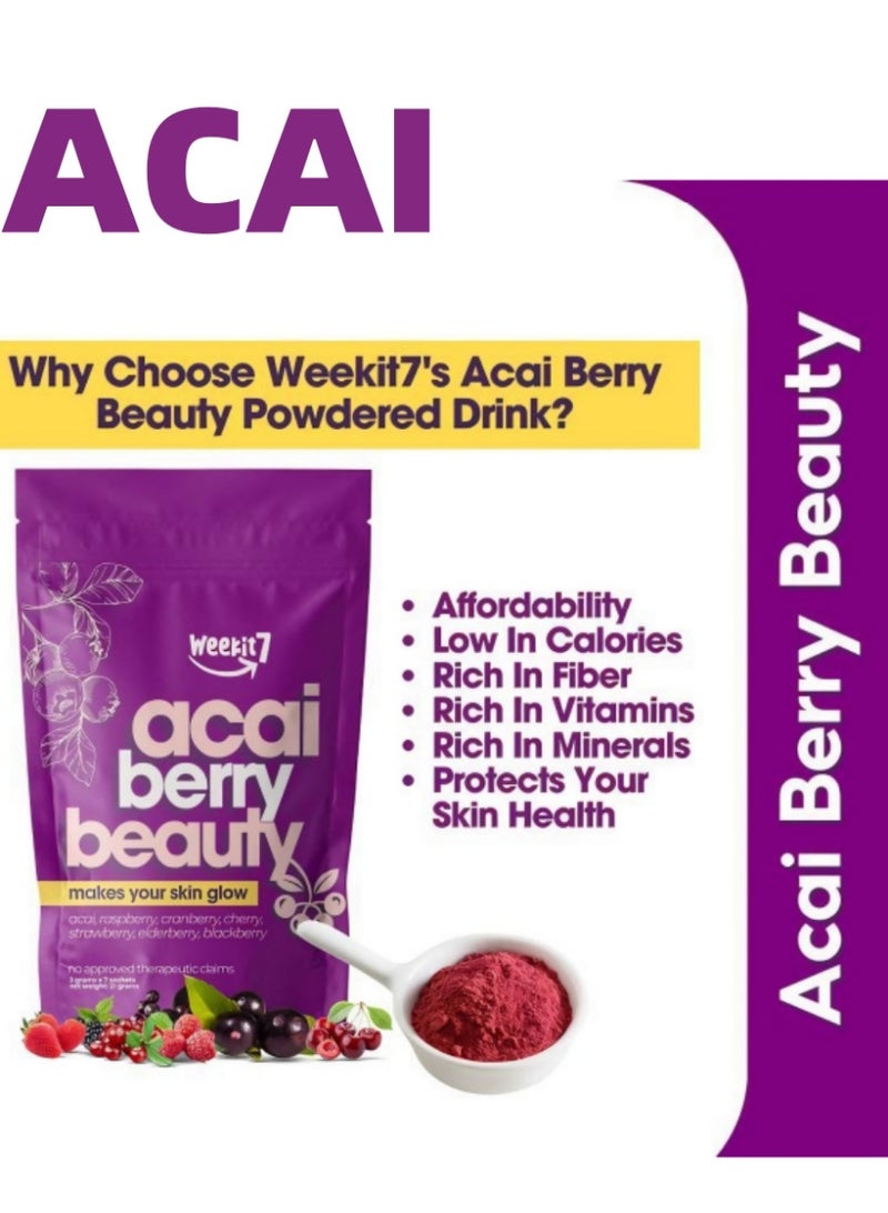 ACAI Acai Berry Beauty – 100% Natural Cranberry Powder | Glowing Skin, Anti-Aging, Detox & Antioxidant Support – Daily Beauty Superfood for Women – 35g  - Image 3