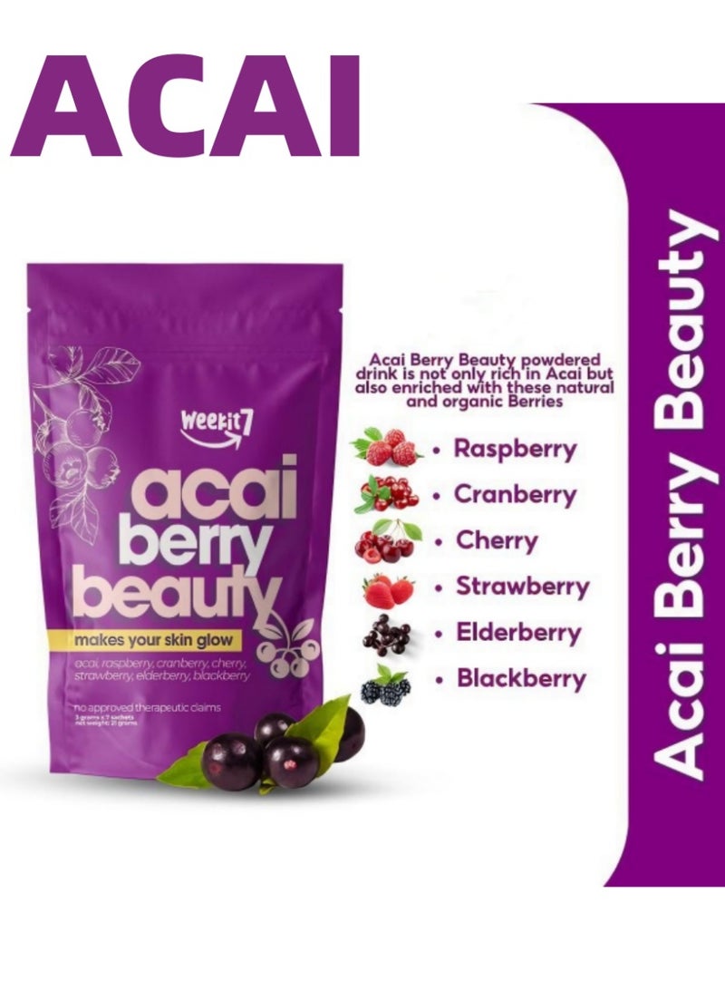 ACAI Acai Berry Beauty – 100% Natural Cranberry Powder | Glowing Skin, Anti-Aging, Detox & Antioxidant Support – Daily Beauty Superfood for Women – 35g  - Image 2