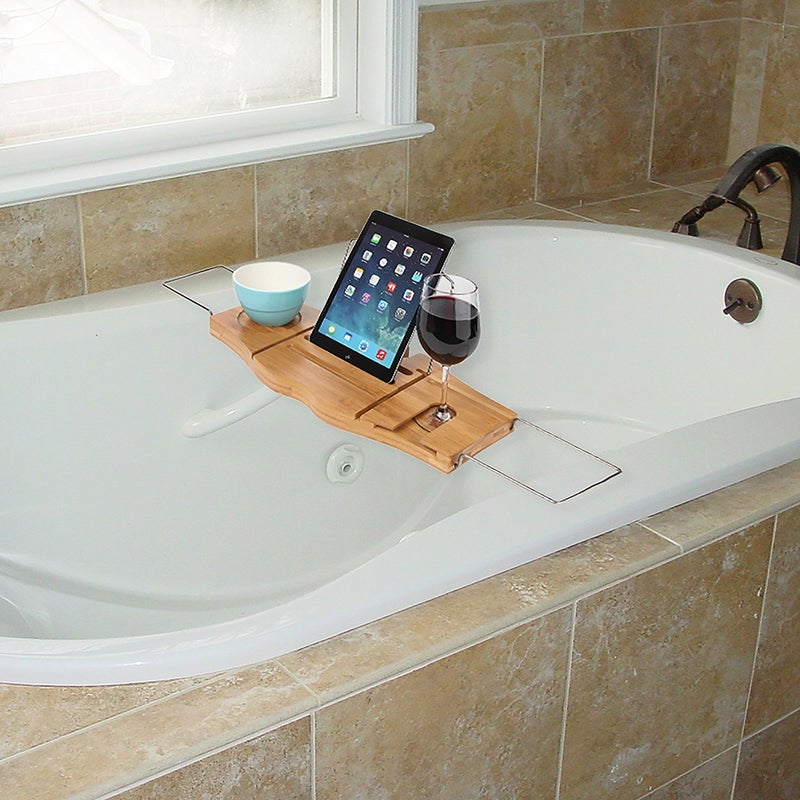 ARAD ARAD Bathtub Tray Soap Tray Bath Bamboo Tray Bath Accessories Bath Bamboo Caddy Bathroom Tray Tablet Holder for Bath Luxury Bathroom Caddy Bath Shelf  iPad Tablet and Book Stand for Bath 