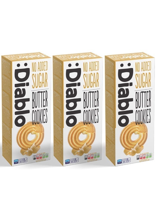 Diablo No Added Sugar Butter Cookies – Sugar-Free, with Butter & Maltitol – Delicious Crispy Snack, Non-GMO, 135g – Suitable for Diabetics | Pack of 3 - Image 4