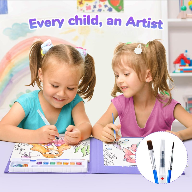 JoyCat Paint with Water Coloring Books for Toddlers, Watercolor Painting Sets for Kids Ages 3-5 4-8, Arts and Crafts Drawing Activities Toy Birthday Gifts for Boys Girls (Underwater World) - Image 5