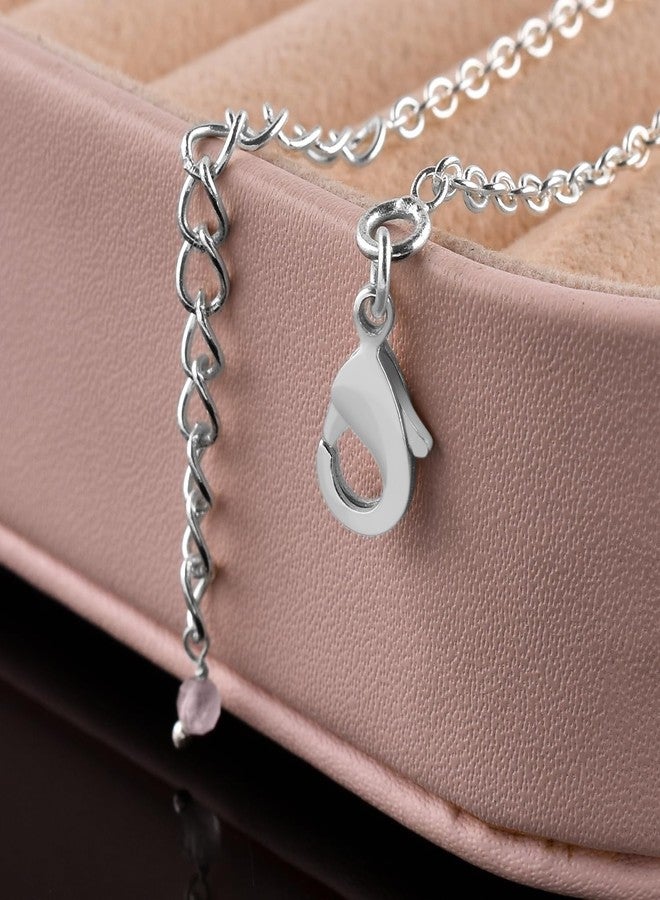 يانارا سوار كاحل من الكوارتز الوردي من يانارا، مجوهرات نسائية، حجر بخت طبيعي، خرز من الأحجار الكريمة، خلخال رقيق مصنوع يدويًا، 9 بوصات + 1.25 بوصة، خرز دائري 3 مم، بلورات طاقة الشاكرا، سلسلة مطلية بالفضة - Image 3