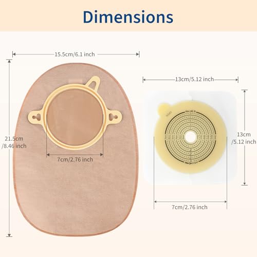 Deraymi 30 Pack Closed Ostomy Colostomy Bags | 2-Piece Ostomy Pouches for Travel & Ileostomy Care | Leak-Resistant & Odor-Control (20 x Ostomy Bags + 10 x Skin Barriers 70mm Max） - Image 5