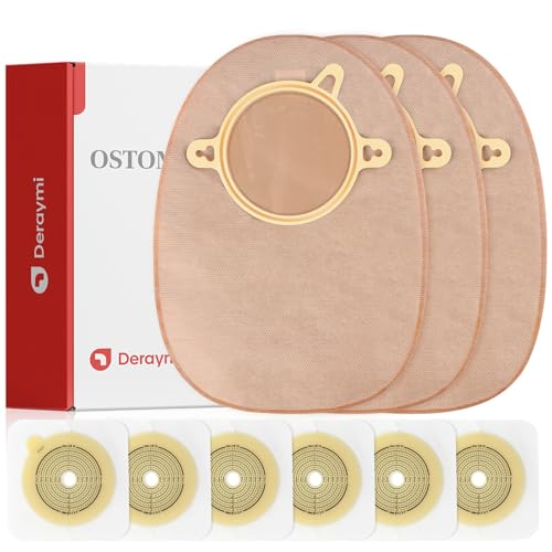 Deraymi 30 Pack Closed Ostomy Colostomy Bags | 2-Piece Ostomy Pouches for Travel & Ileostomy Care | Leak-Resistant & Odor-Control (20 x Ostomy Bags + 10 x Skin Barriers 70mm Max） - Image 1