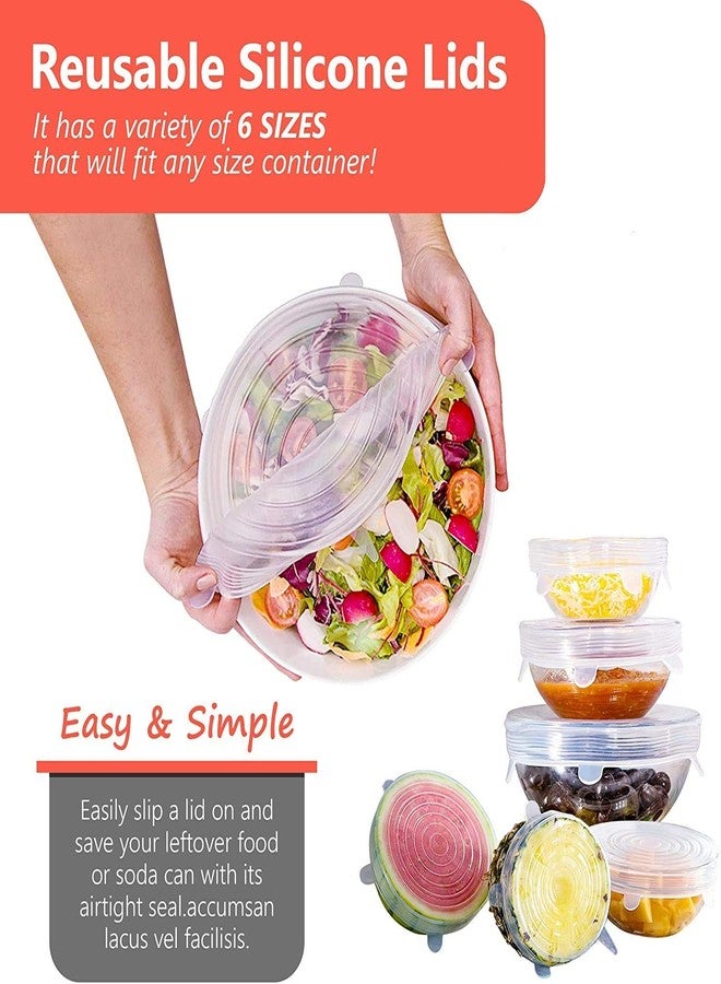 Sprade Silicone Lid Set, Silicon lids for containers, Silicon Stretchable lids, Silicone lids and Cover - Multicolor - Image 4