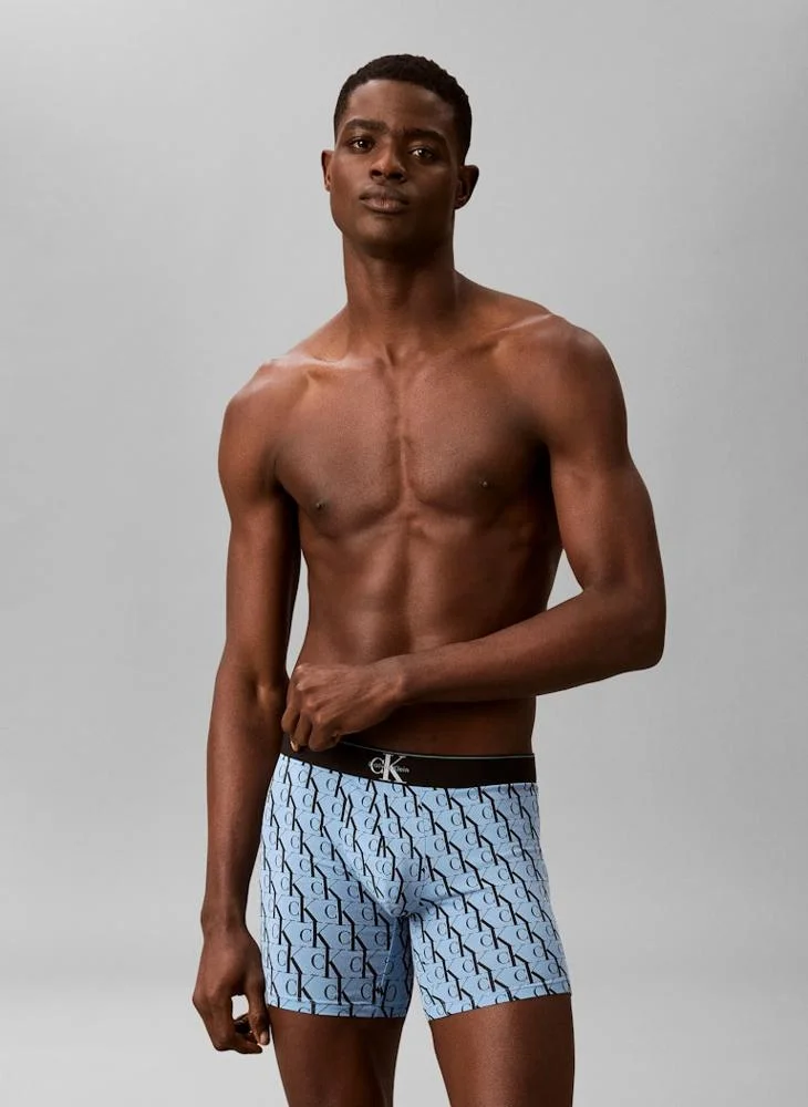 CALVIN KLEIN Graphic Monogram Cotton Stretch Boxer Briefs