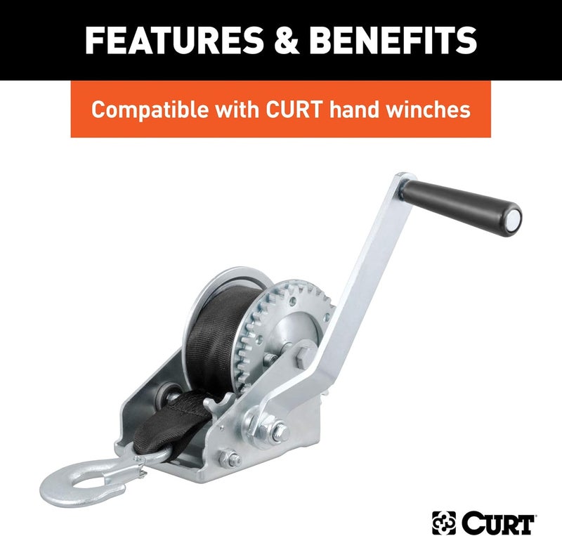 Curt 29450 2-Inch x 15-Foot Nylon Winch Strap with Hook, 3,300 lbs - Image 4