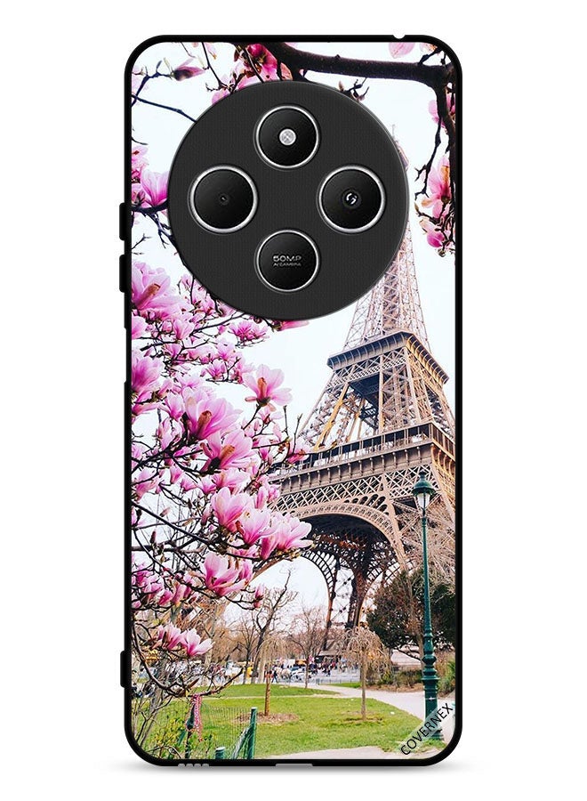 Covernex Xiaomi Redmi 14C 4G Protective Case Cover Flowers & Eiffel Tower - Image 1