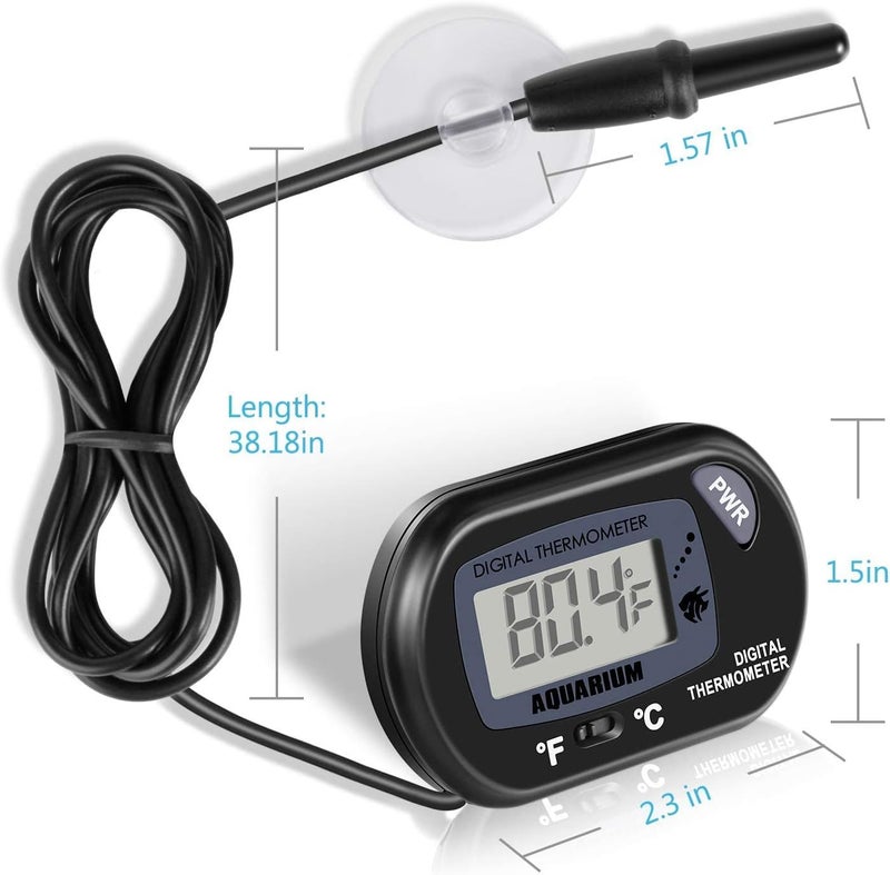 Excefore Aquarium Thermometer LCD Digital Aquarium Thermometer with Suction Cup Fish Tank Water Terrarium Temperature for Fish and Reptiles Like Lizard and Turtle - Image 5