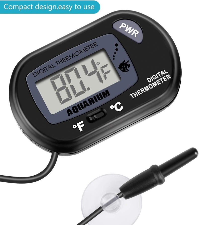 Excefore Aquarium Thermometer LCD Digital Aquarium Thermometer with Suction Cup Fish Tank Water Terrarium Temperature for Fish and Reptiles Like Lizard and Turtle - Image 2