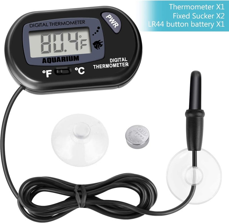 Excefore Aquarium Thermometer LCD Digital Aquarium Thermometer with Suction Cup Fish Tank Water Terrarium Temperature for Fish and Reptiles Like Lizard and Turtle - Image 3