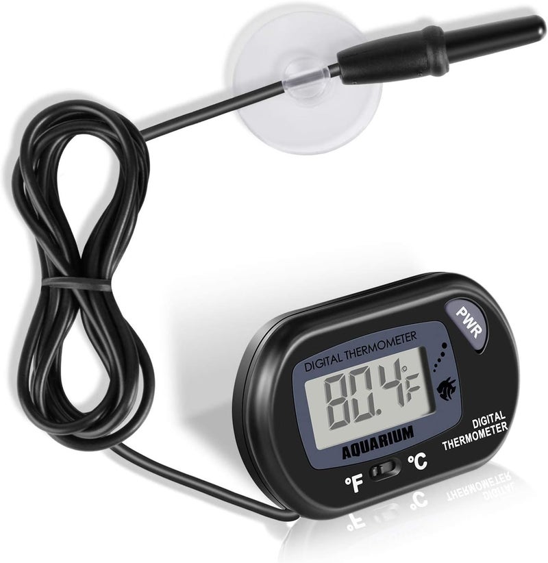 Excefore Aquarium Thermometer LCD Digital Aquarium Thermometer with Suction Cup Fish Tank Water Terrarium Temperature for Fish and Reptiles Like Lizard and Turtle - Image 1