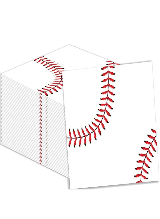 KFJBPB 50 Pcs Baseball Napkins 13 x 13 Inches, Baseball Paper Napkins Sports Theme Disposable Cocktail Napkins for Birthday Baby Shower Baseball Party Decorations (Baseball) - Image 1