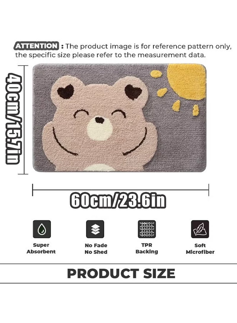 Bath Mat,Luxury Non-Slip Bath Mat (40x60cm/15.7x23.6in) – Extra Soft & Absorbent Microfiber Bathroom Rug, Quick-Dry Plush Carpet for Tub, Shower & Bathroom Floor, Machine Washable Anti-Slip Bath Mat - Image 2