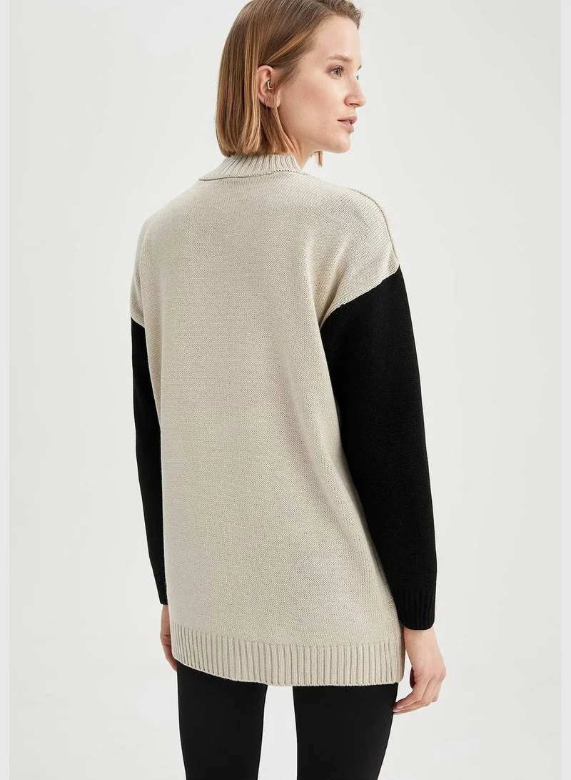 ديفاكتو Woman Tricot Regular Fit Mock Neck Tunic