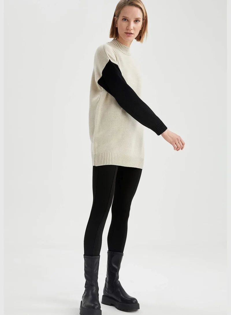 ديفاكتو Woman Tricot Regular Fit Mock Neck Tunic