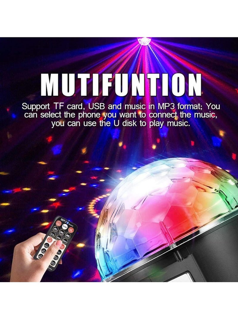 ELTRAZONE LED DJ Stage Lights – 6-Color Rotating Crystal Magic Ball with Bluetooth, Sound Activation, Remote, MP3 Playback, and USB for Clubs - Image 2