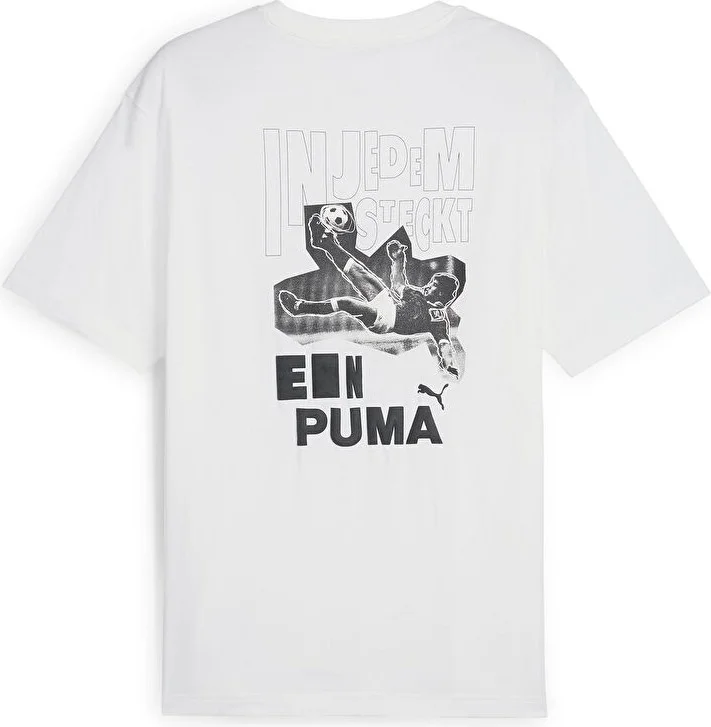 PUMA Graphics Bicycle Kick Tee Men's Casual T-Shirt 62800502 White