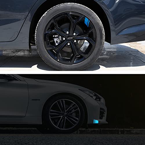 Kelenate® (Blue) 6pcs Wheel Rim Stripe Reflective Stickers for Car Vinyl Reflective Safety Decoration Stripe Universal Rim Decals for Bumper Fender Accessories Compatible with Ignis - Image 5
