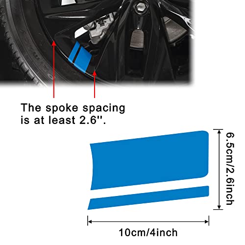 Kelenate® (Blue) 6pcs Wheel Rim Stripe Reflective Stickers for Car Vinyl Reflective Safety Decoration Stripe Universal Rim Decals for Bumper Fender Accessories Compatible with Ignis - Image 2