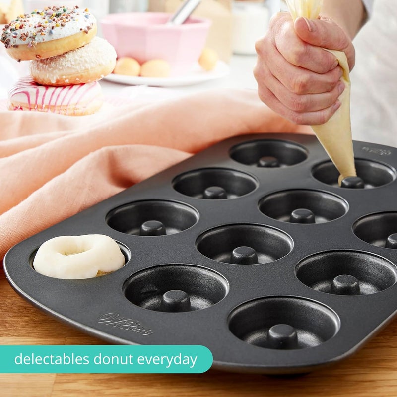 GEEOOLLAH Nonstick Donut Pan Set – 2-Piece Bakeware with 6-Cavity Mini and 12-Cavity Standard Molds, Durable Carbon Steel, Scratch-Resistant, Even Heating - Image 5