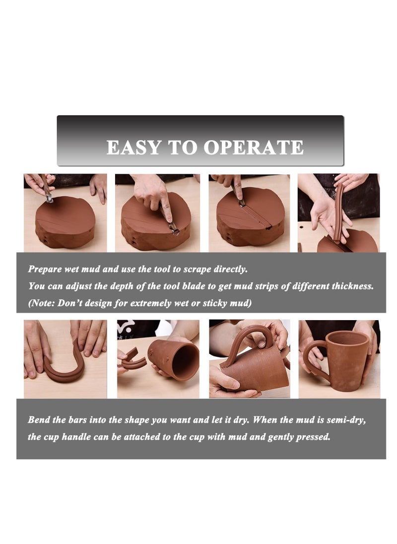 Pottery Clay Sculpting Tools, for Tea Cup Mug Utensil Vase Handle Clay Cutters, Ceramic Clay Scraper Scratching Tools Adjustable Thick Cup Handle Maker Clay Sculpture, Innovative Design