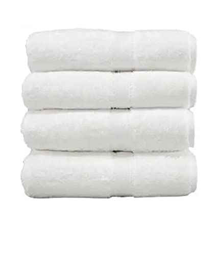 AYUS 100% Cotton (400 GSM / 30 x 60 inch) Large Bath Towel Ultra Soft Super Absorbent/Antibacterial (White, Set of 4) - Image 1